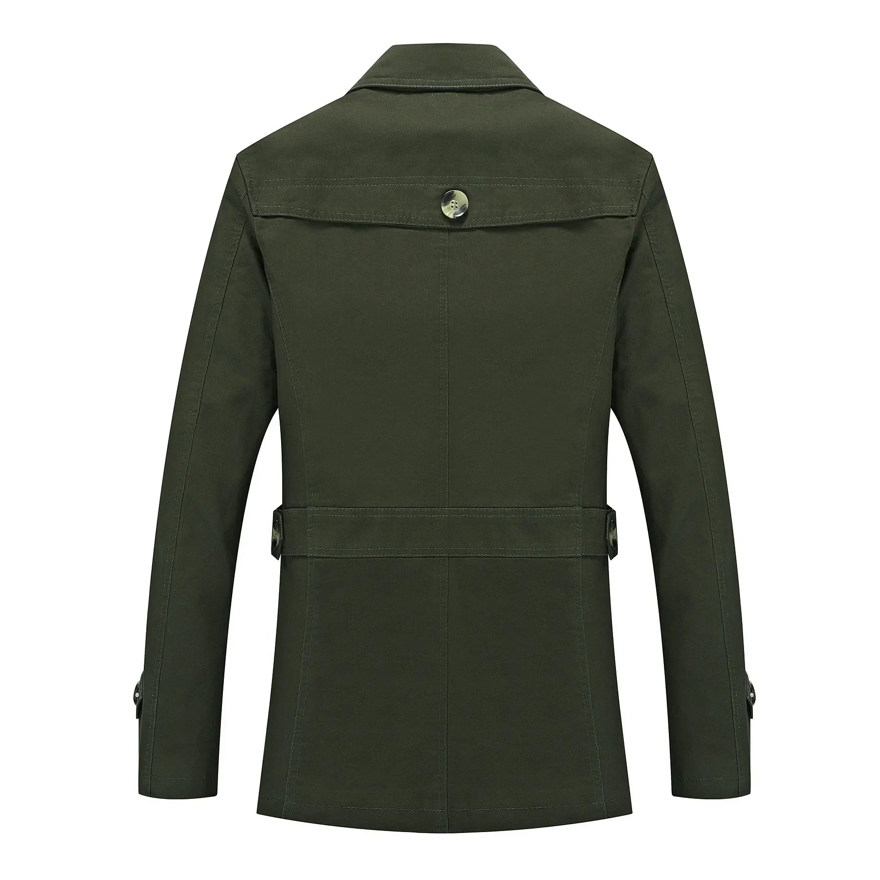 Moteriktig lang trenchcoat for menn