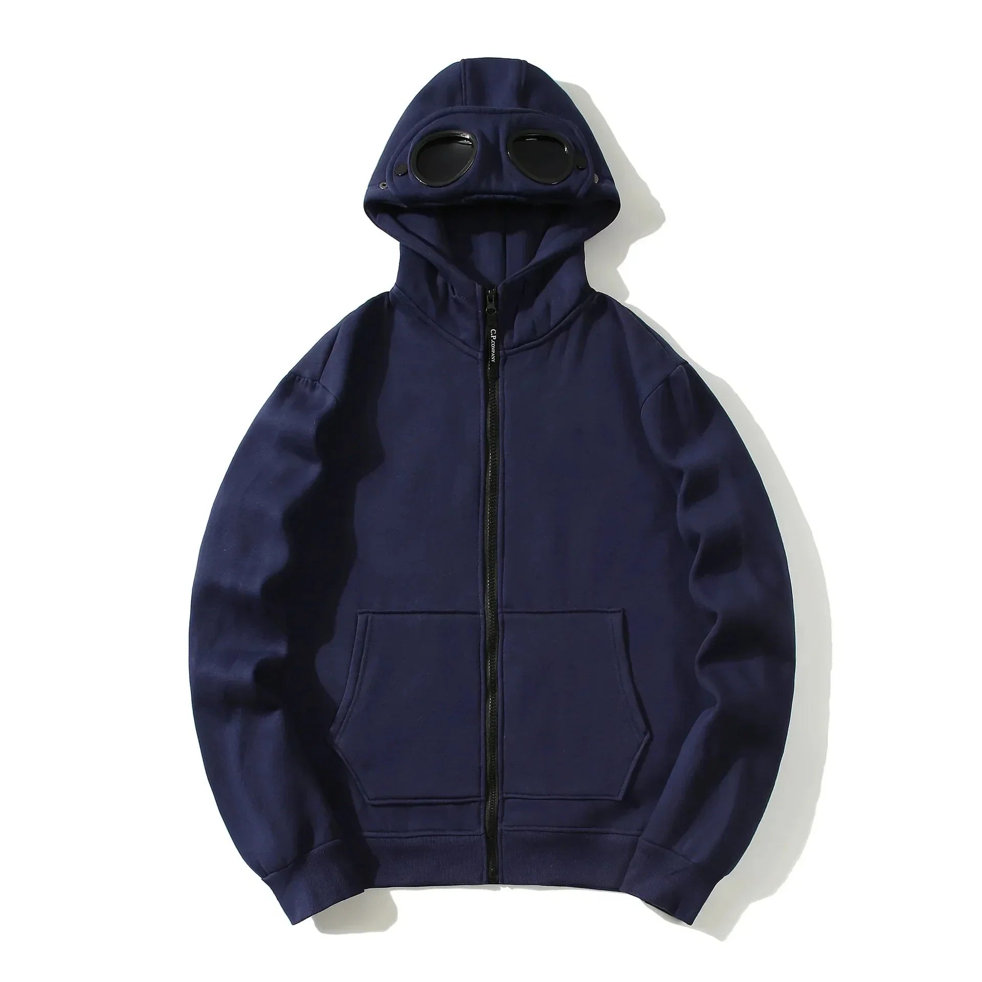 Unisex Hettegenser med Glidelås og Fleecefôr – Varm Hip-Hop Cardigan med Lue til Høst og Vinter