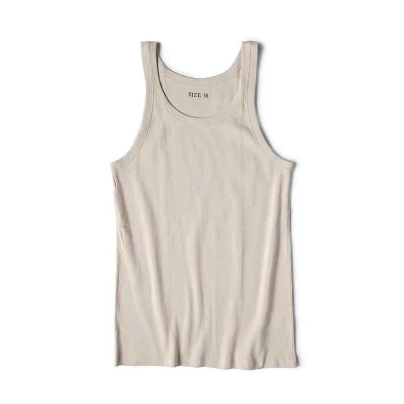 Ribbestrikket Tank Top til Herre – Klassisk Bomulls Undertrøye