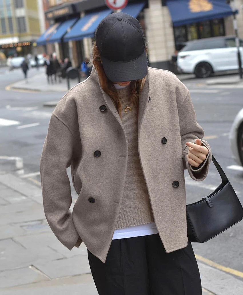 Oversized knappekledd jakke