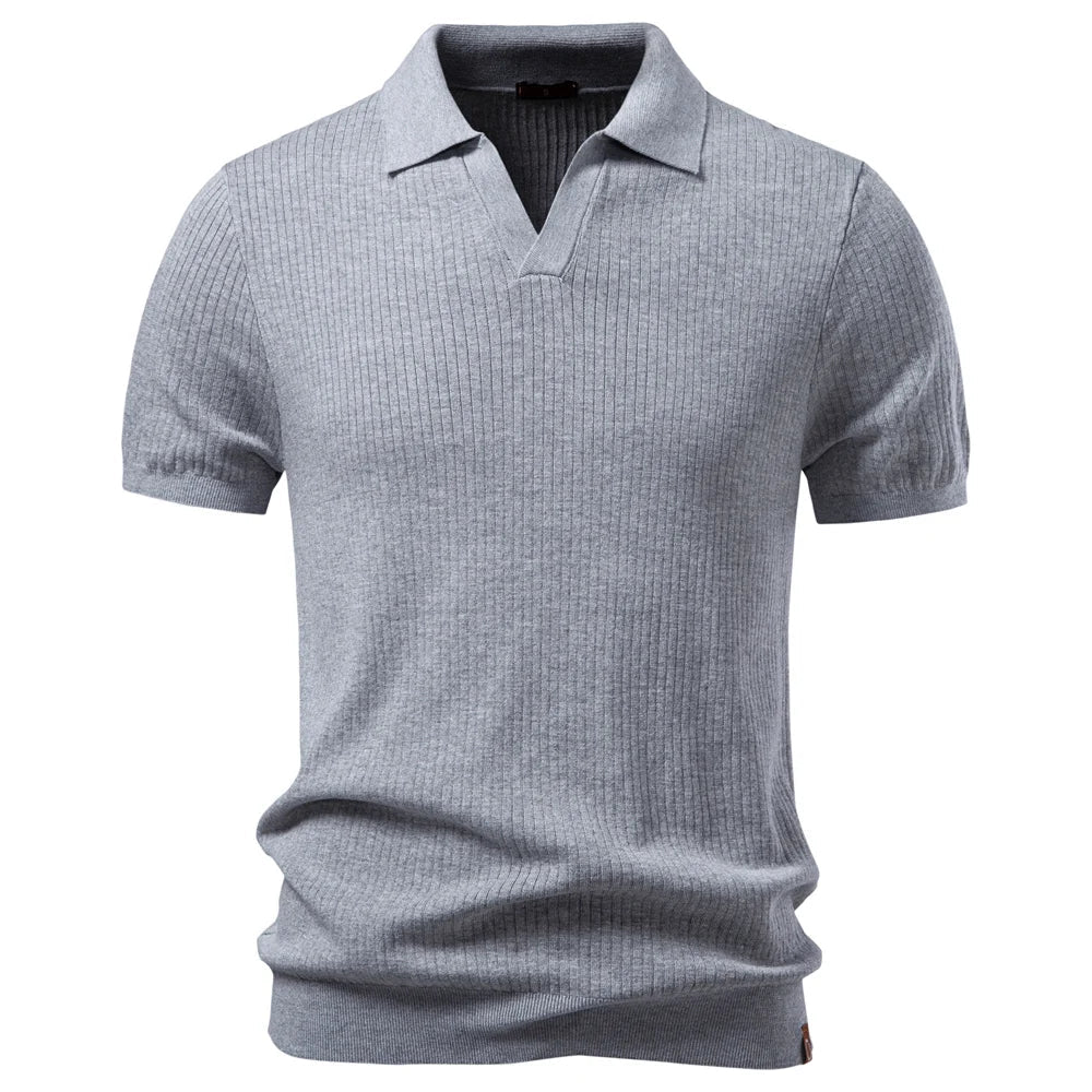 “Old Money” Polo T-skjorte til Herre – Klassisk & Elegant Stil