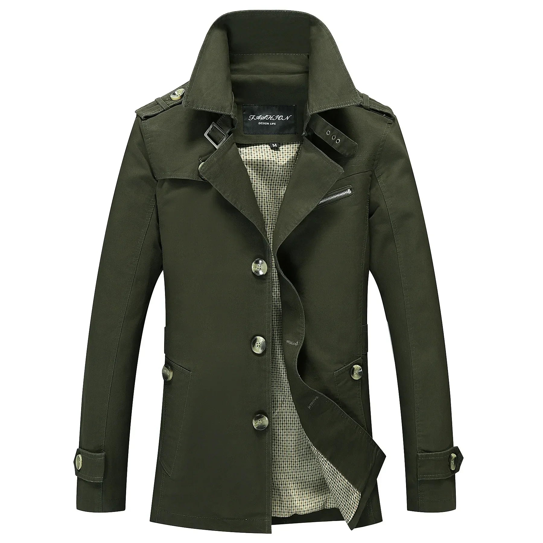 Moteriktig lang trenchcoat for menn