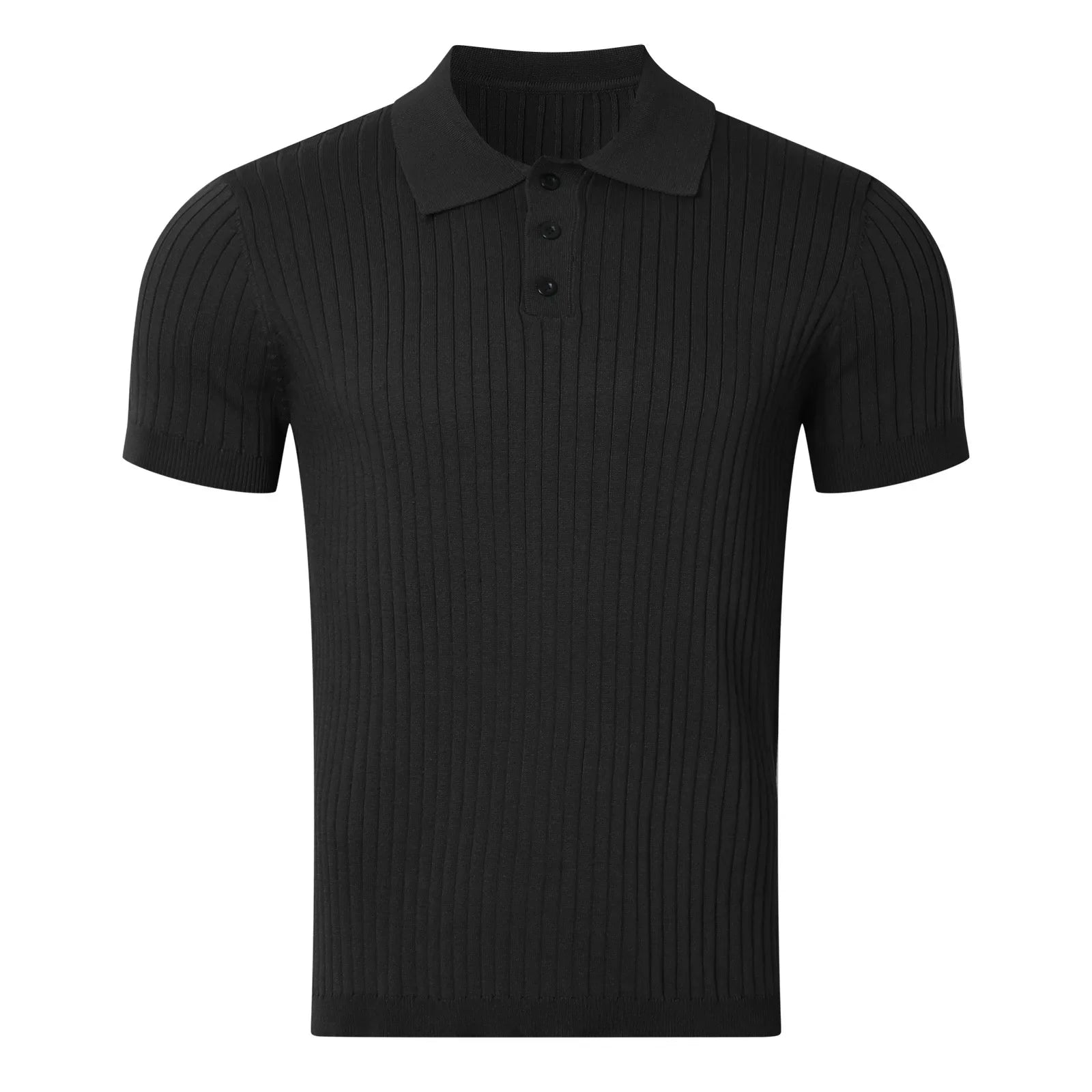 Strikket Polo T-skjorte til Herre – Lett, Pustende & Trendy Sommerstil