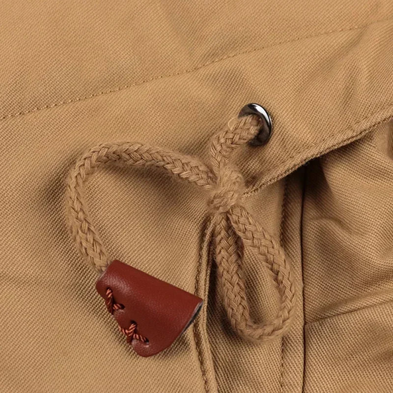 Herre Vinterjakke med Hette – Militærstil, Varm Parkas & Snøjakke