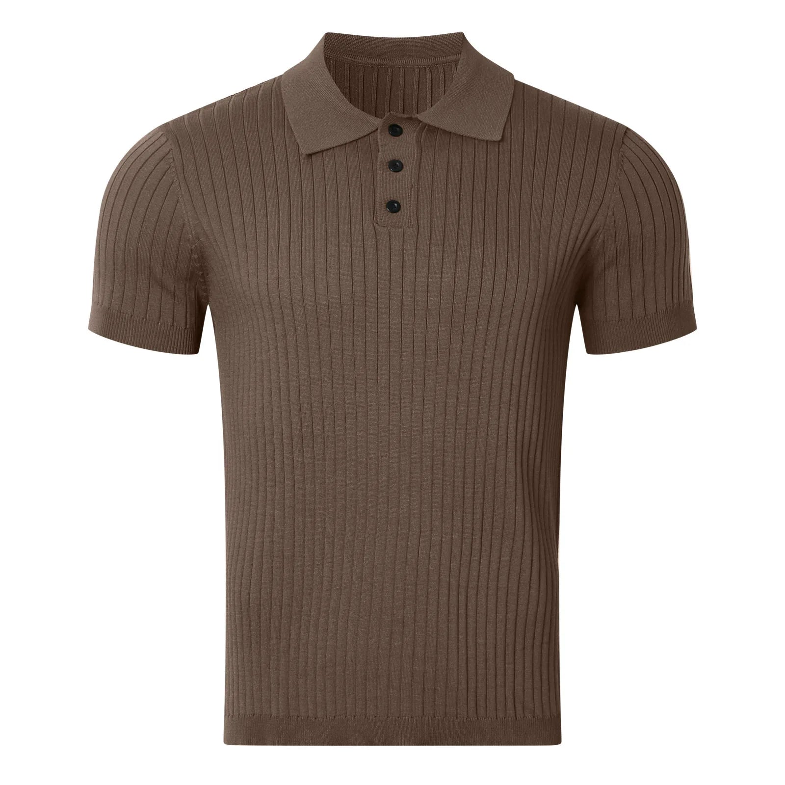 Strikket Polo T-skjorte til Herre – Lett, Pustende & Trendy Sommerstil