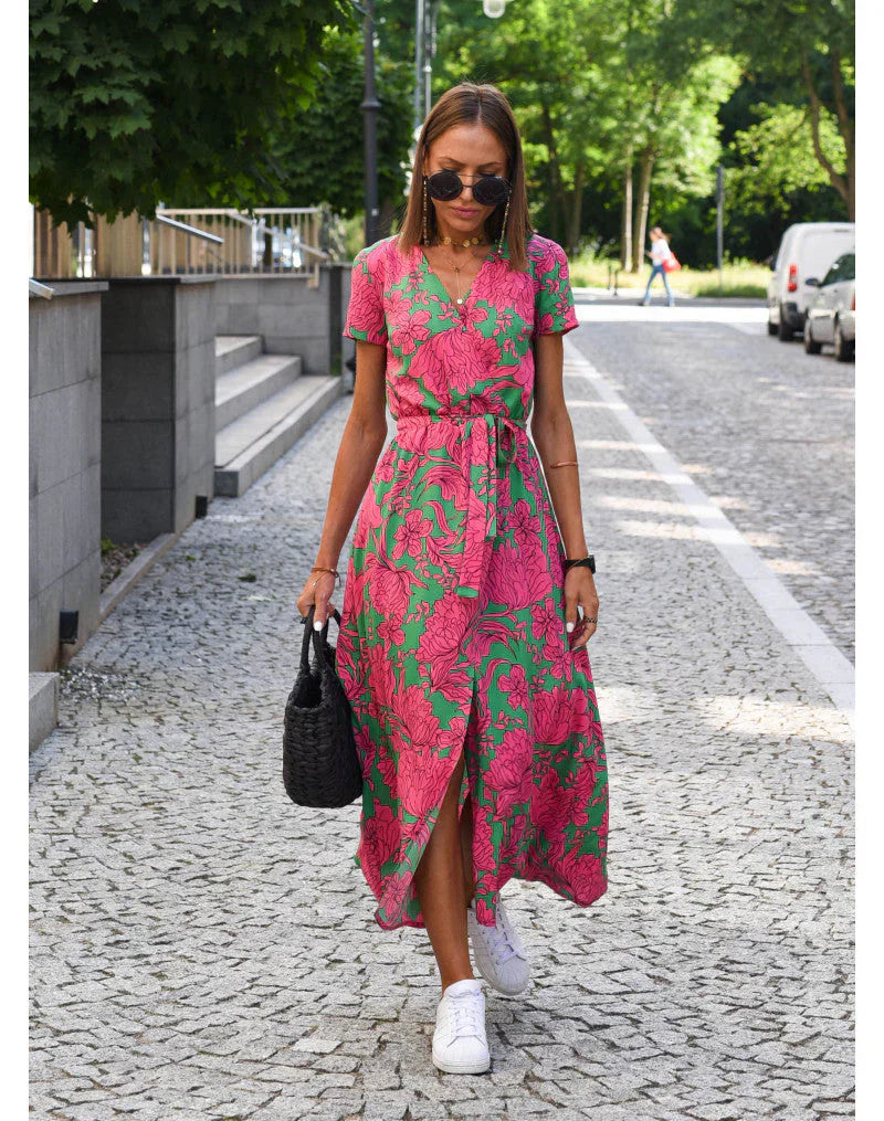 Livia | Fargerik Kjole med Print