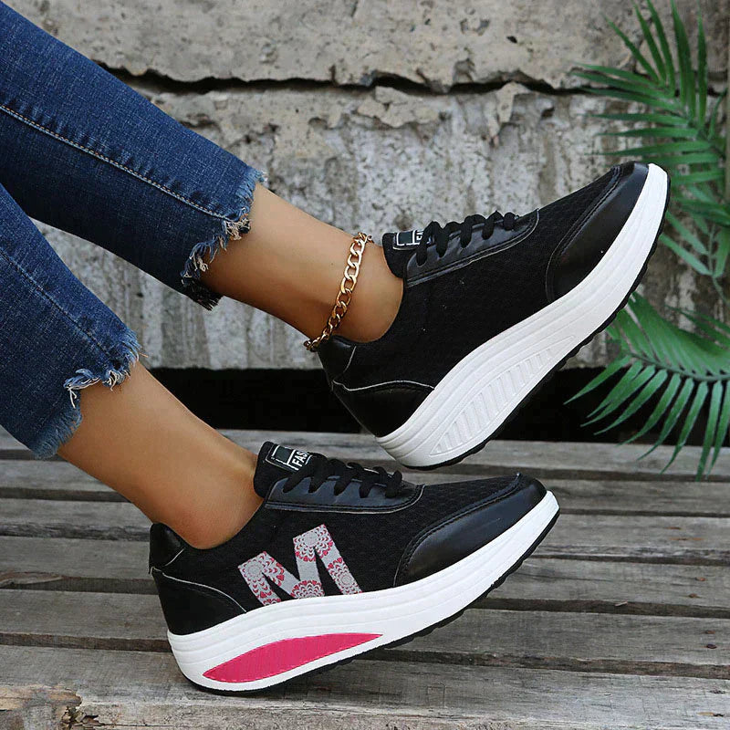 Lace Up Wedge Sneakers – ergonomiske sko