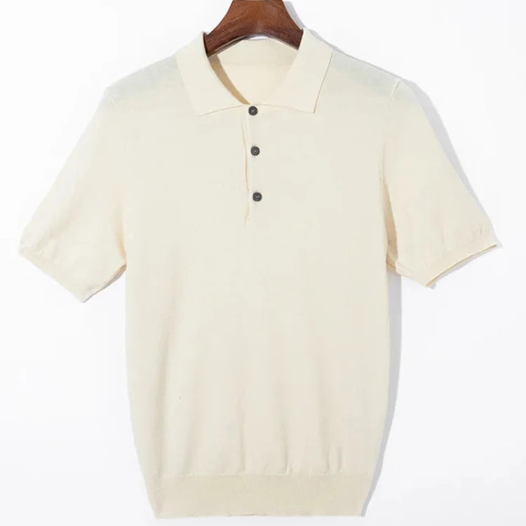 Merinoull Polo T-skjorte til Herre – 100% Merino, Strikket & Lett Sommerstil