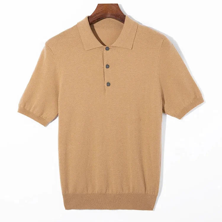 Merinoull Polo T-skjorte til Herre – 100% Merino, Strikket & Lett Sommerstil