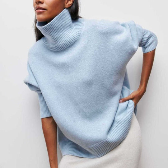 Oversized genser med rullekrage