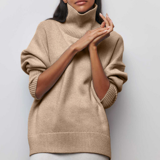 Oversized genser med rullekrage