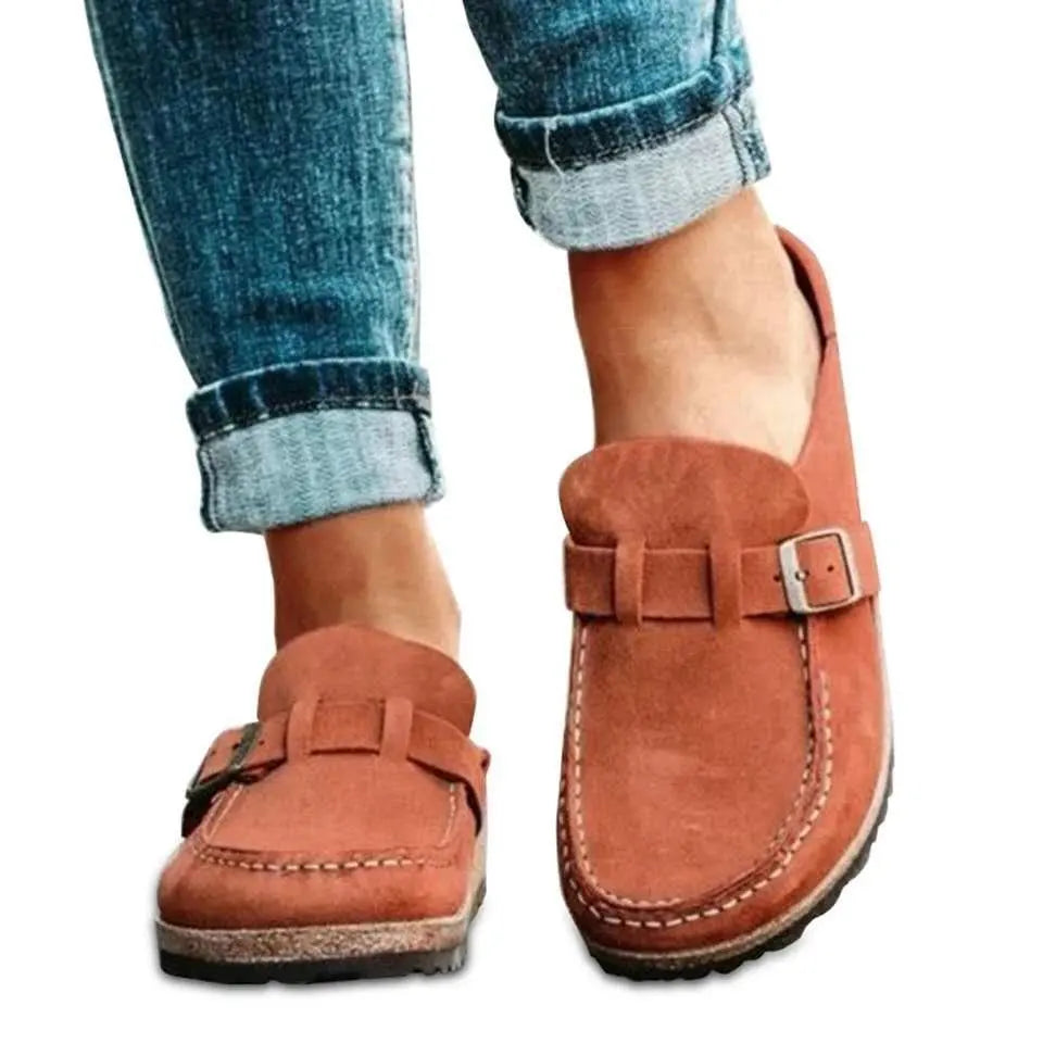 Damesko i Retro Stil – Komfortable Slip-on Loafers med Plattformsåle