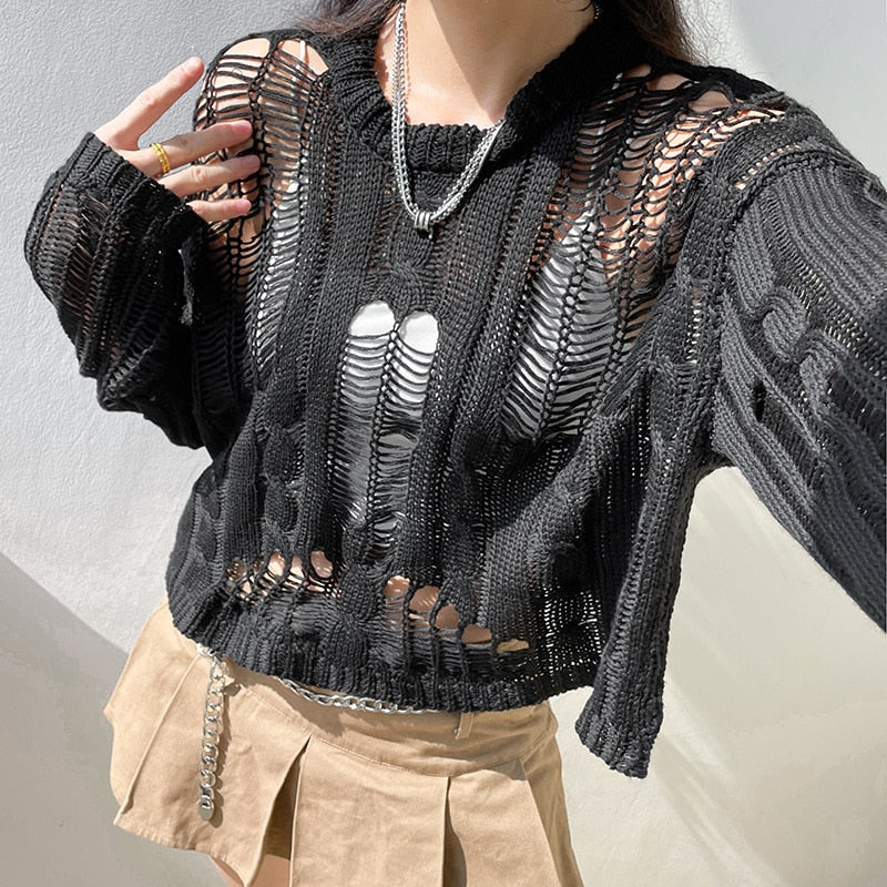 Revet strikket topp