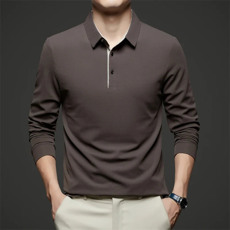 Herre Langermet Polo – Business Casual, Komfortabel & Allsidig