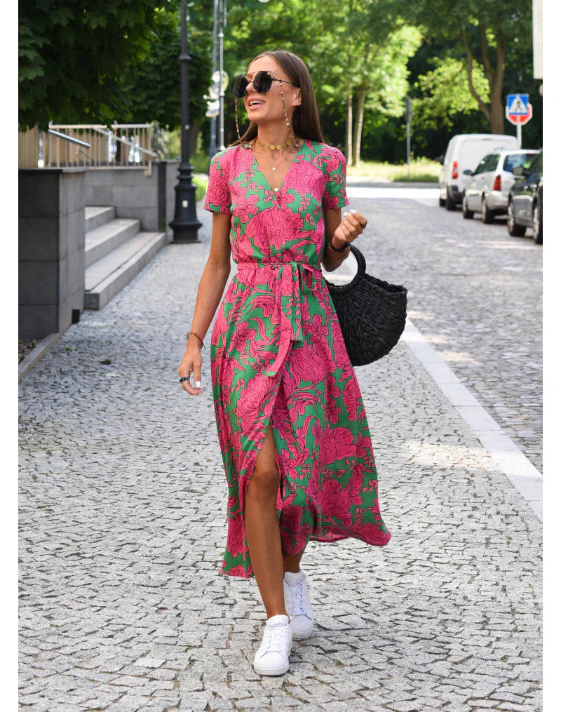Livia | Fargerik Kjole med Print