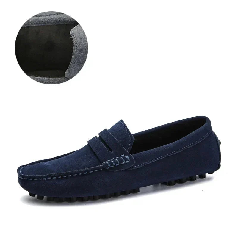 Herresko i Ekte Skinn – Komfortable Mokasiner i Størrelse Opptil 49, Slip-On og Perfekte til Fritid eller Bilkjøring