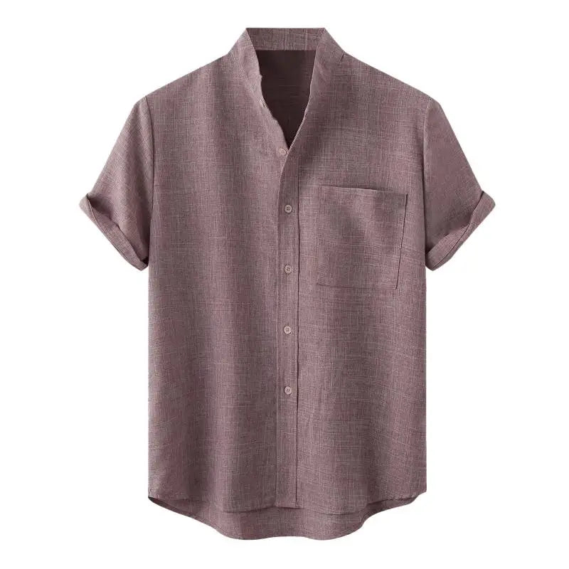 Sommer Skjorte for Menn – Pustende Bomull & Lin, Kortermet, Elegant og Casual