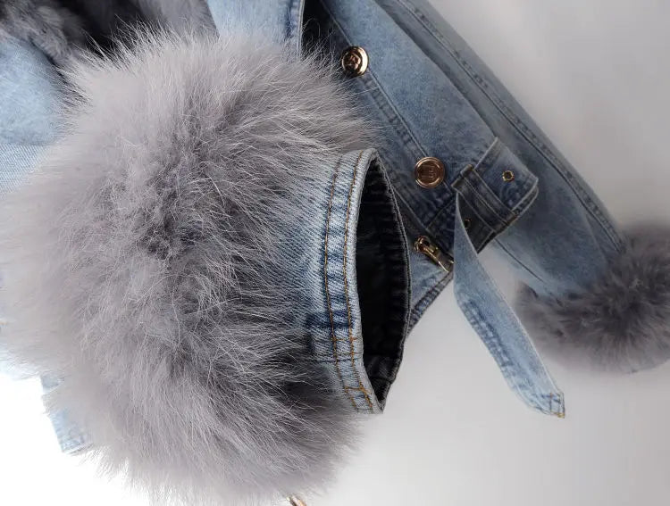Jackie™️ | Elegance Denim & Fur Jacket