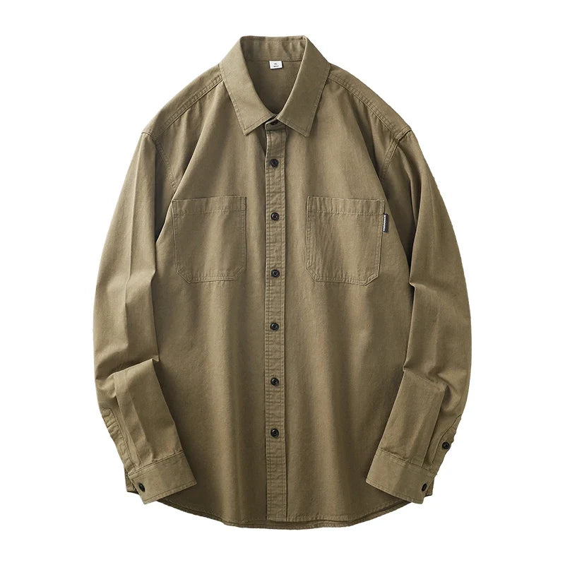 Bomullsskjorte til Herre – Vintage Langermet Workwear Stil