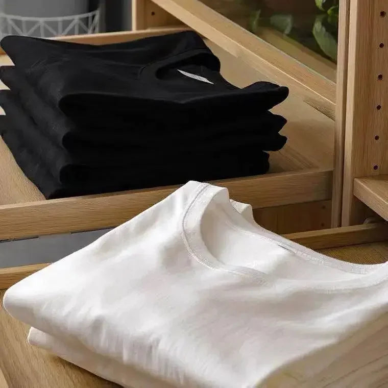 2-pakning Unisex T-skjorter i 100 % Bomull – Klassisk Ensfarget Rund Hals | Myke, Løse og Komfortable Basisplagg