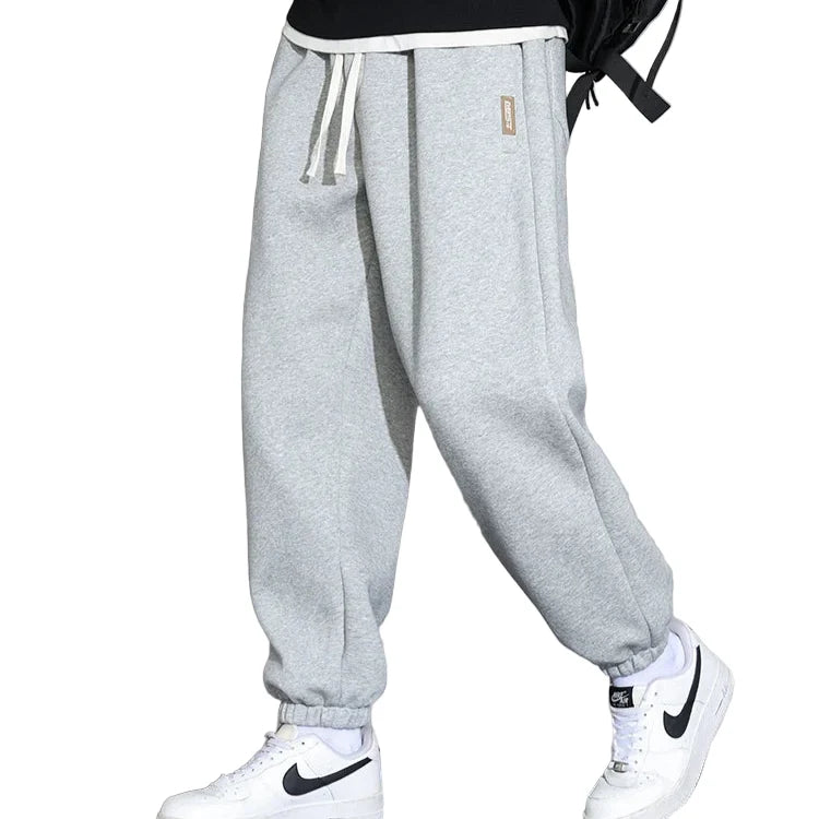 Herre Joggebukse Plus Size – Løs & Komfortabel | Casual Sweatpants med Strikk i Livet (opptil 8XL) – Grå