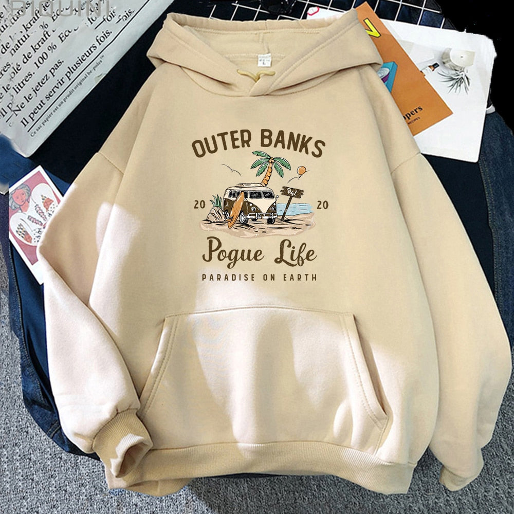 Outer Banks Pogue Life Hoody | hettegenser for kvinner med estetisk trykk | Kpop Style Streetwear