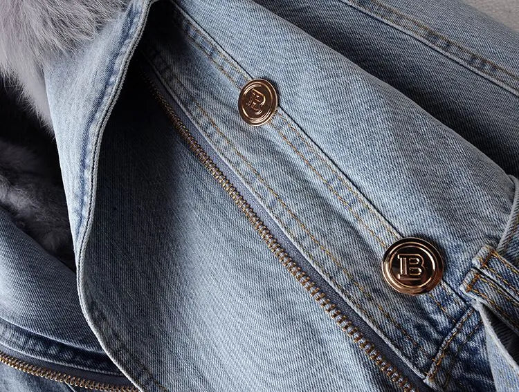 Jackie™️ | Elegance Denim & Fur Jacket
