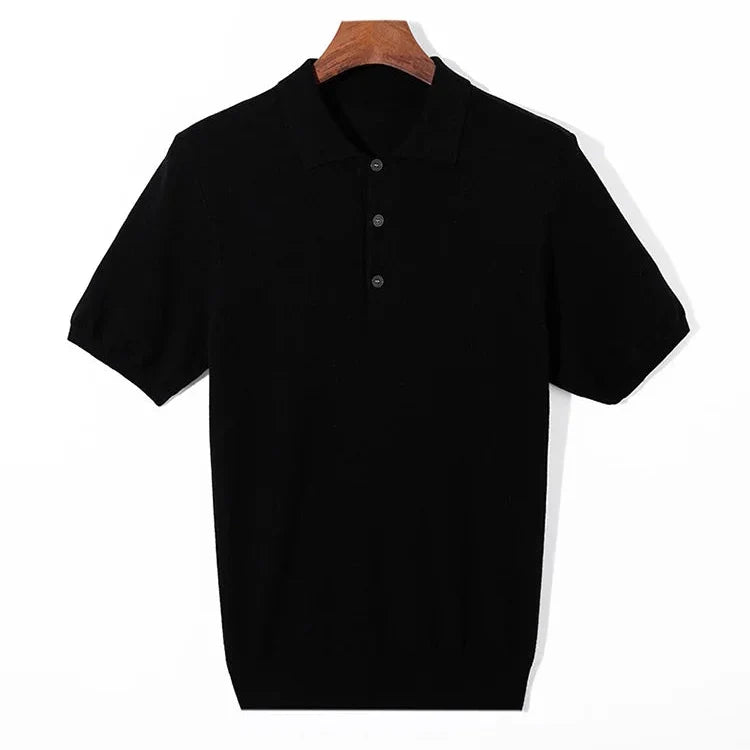 Merinoull Polo T-skjorte til Herre – 100% Merino, Strikket & Lett Sommerstil