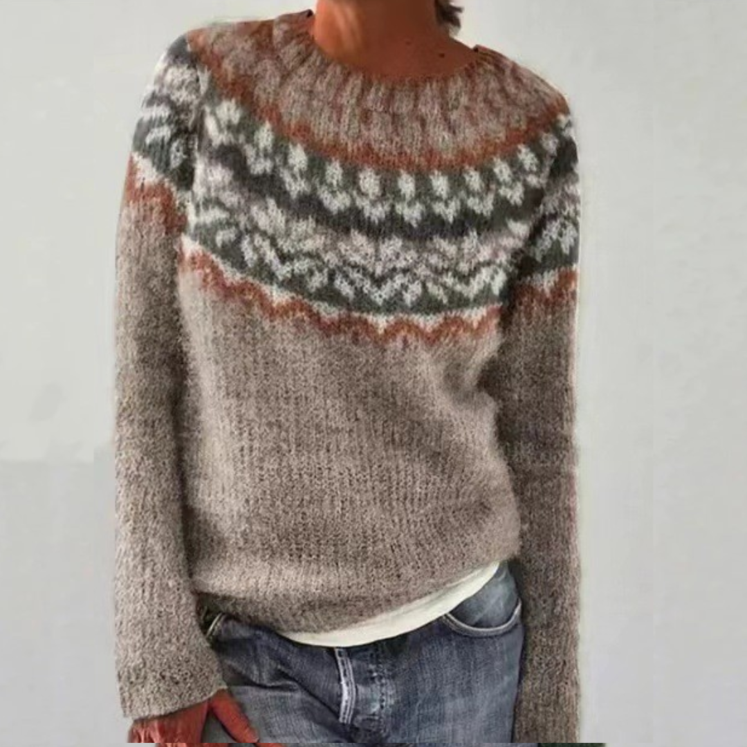 Corinna | Lun retrogenser – Brun/blomstret