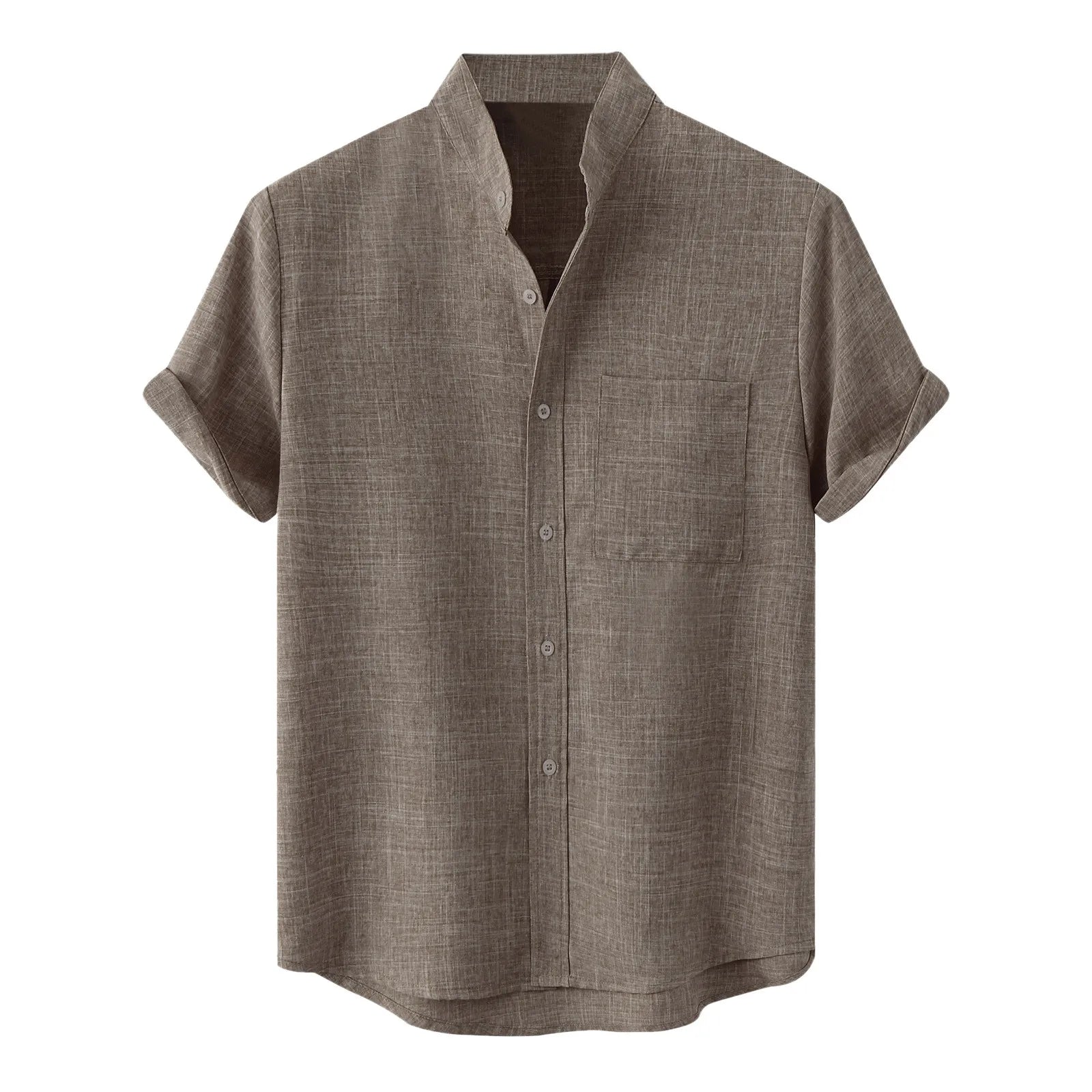 Sommer Skjorte for Menn – Pustende Bomull & Lin, Kortermet, Elegant og Casual