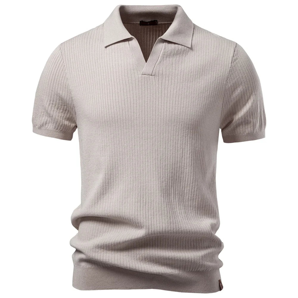 “Old Money” Polo T-skjorte til Herre – Klassisk & Elegant Stil