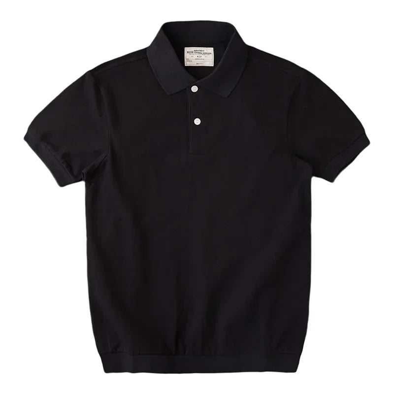 Retro Casual Polo T-skjorte til Herre – 100% Bomull, Kortermet Sommerstil