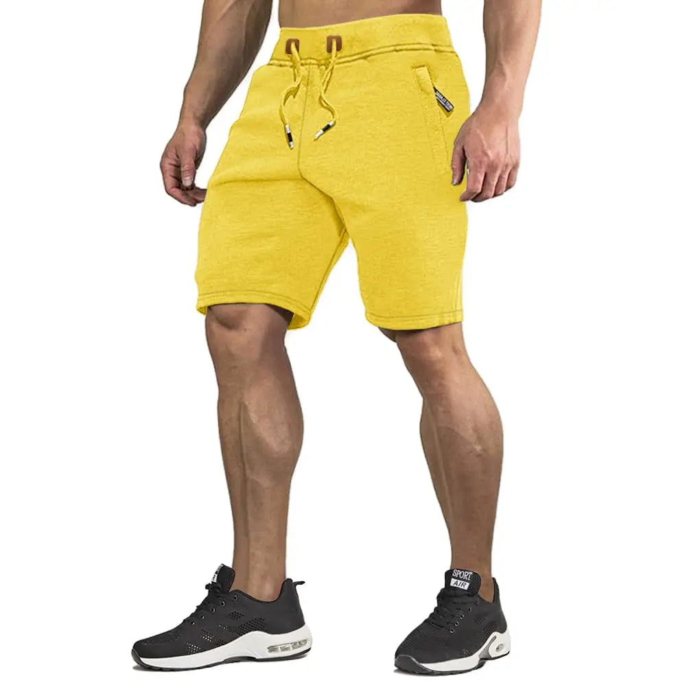 Sommerens Bomullsshorts for Menn – Joggers med Elastisk Liv og Glidelåslommer