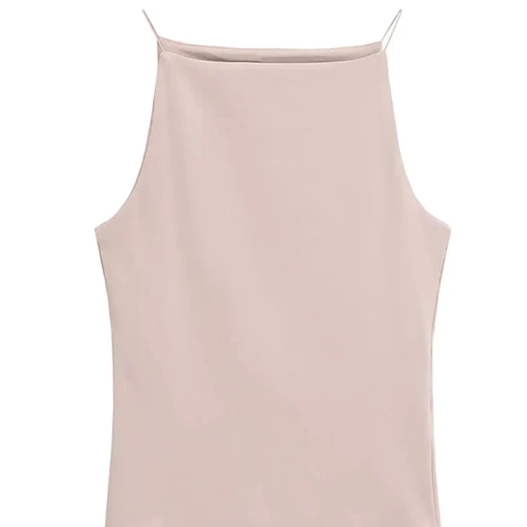 Halter Tank Top til Dame – Enkel Camitopp med Tynne Stropper