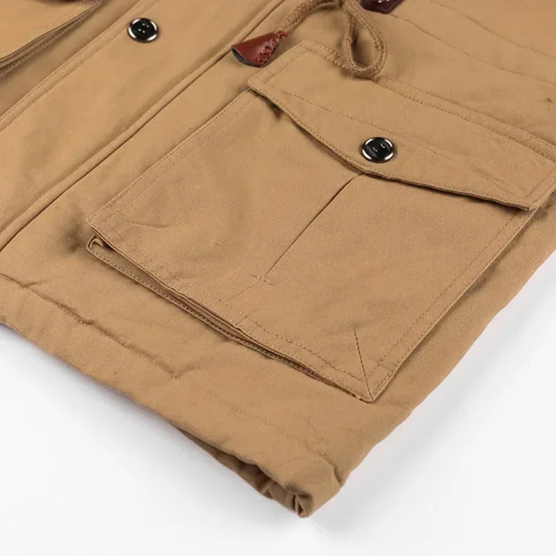 Herre Vinterjakke med Hette – Militærstil, Varm Parkas & Snøjakke
