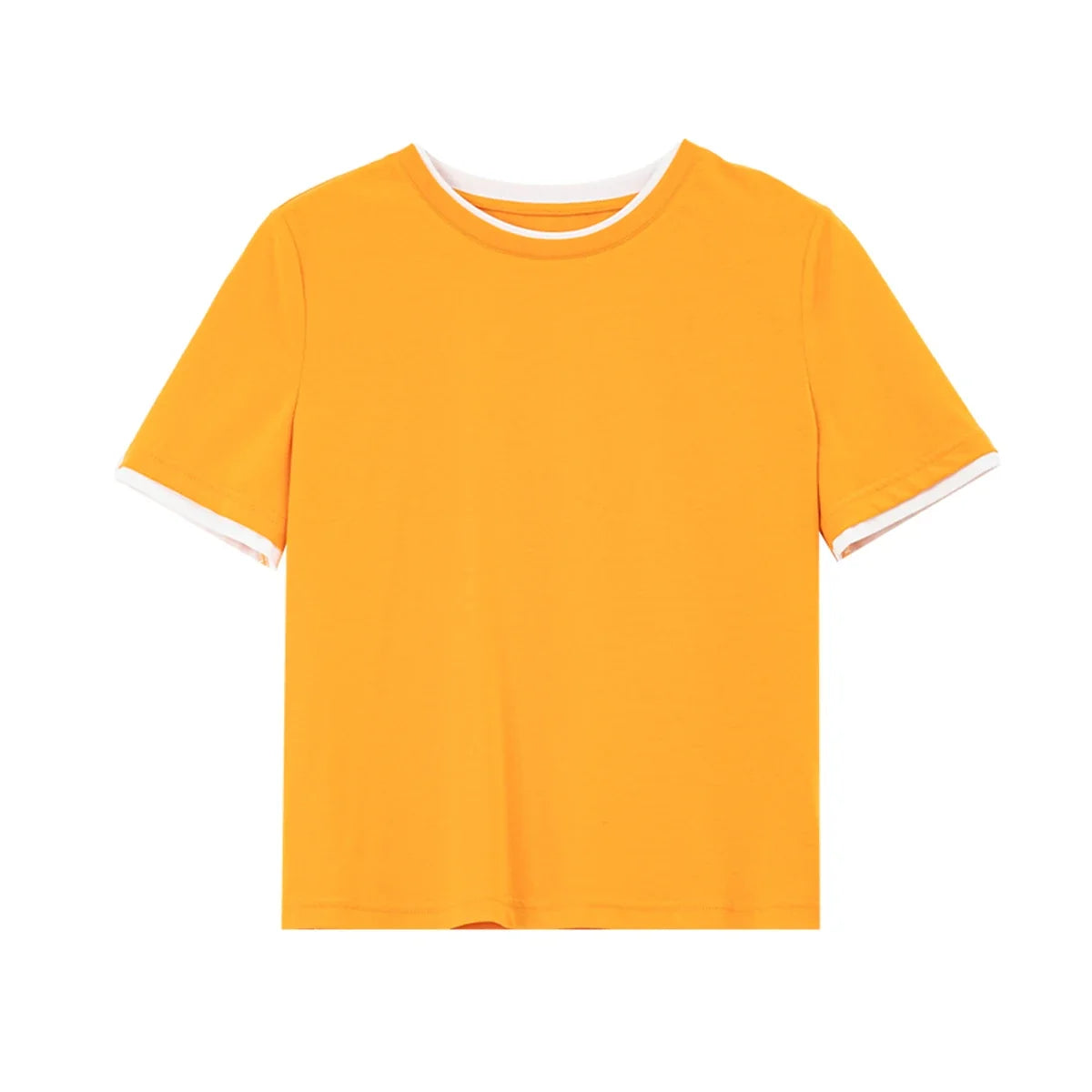 Minimalistisk T-skjorte til Dame – Sommertopp med Contrast Trim