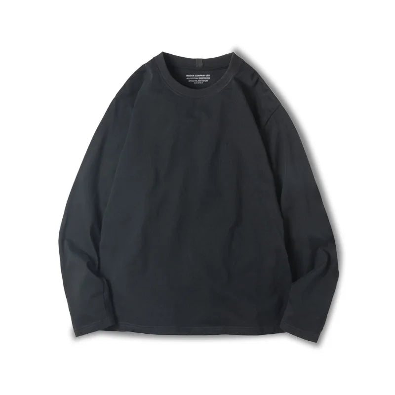 Kraftig Langermet T-skjorte til Herre – 300g 100% Bomull (Vintage Stil)