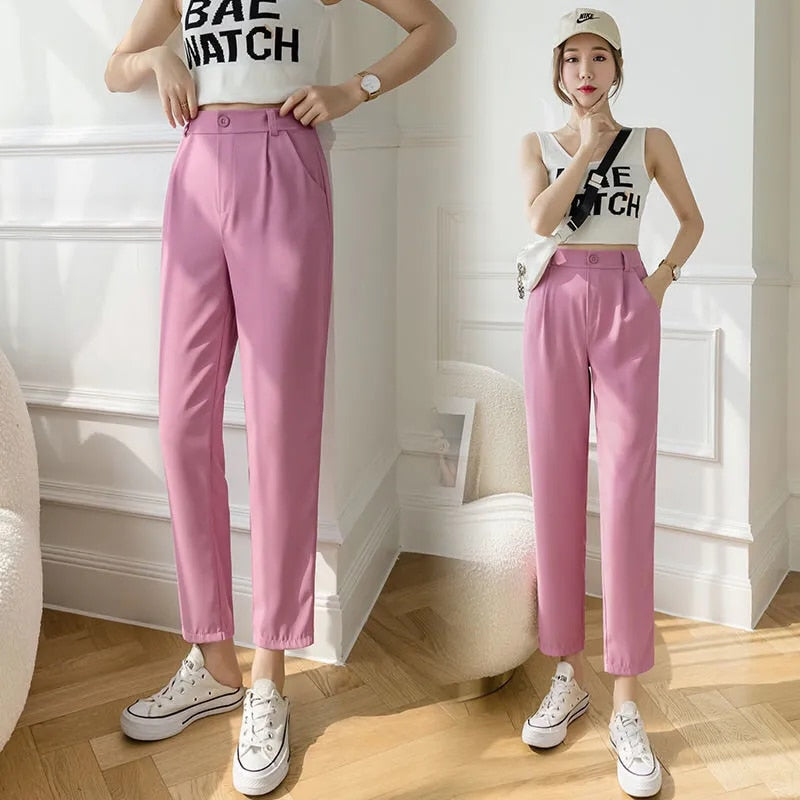 Creative cropped bukser | Damebukser med høy midje og cropped lengde