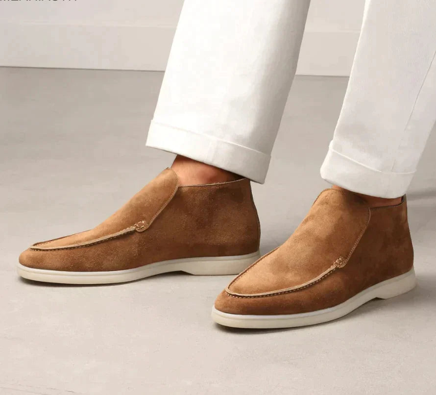 Loafers i semsket skinn for menn