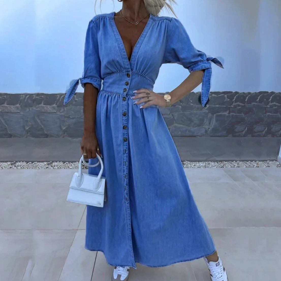 Maxikjole i vintage denim
