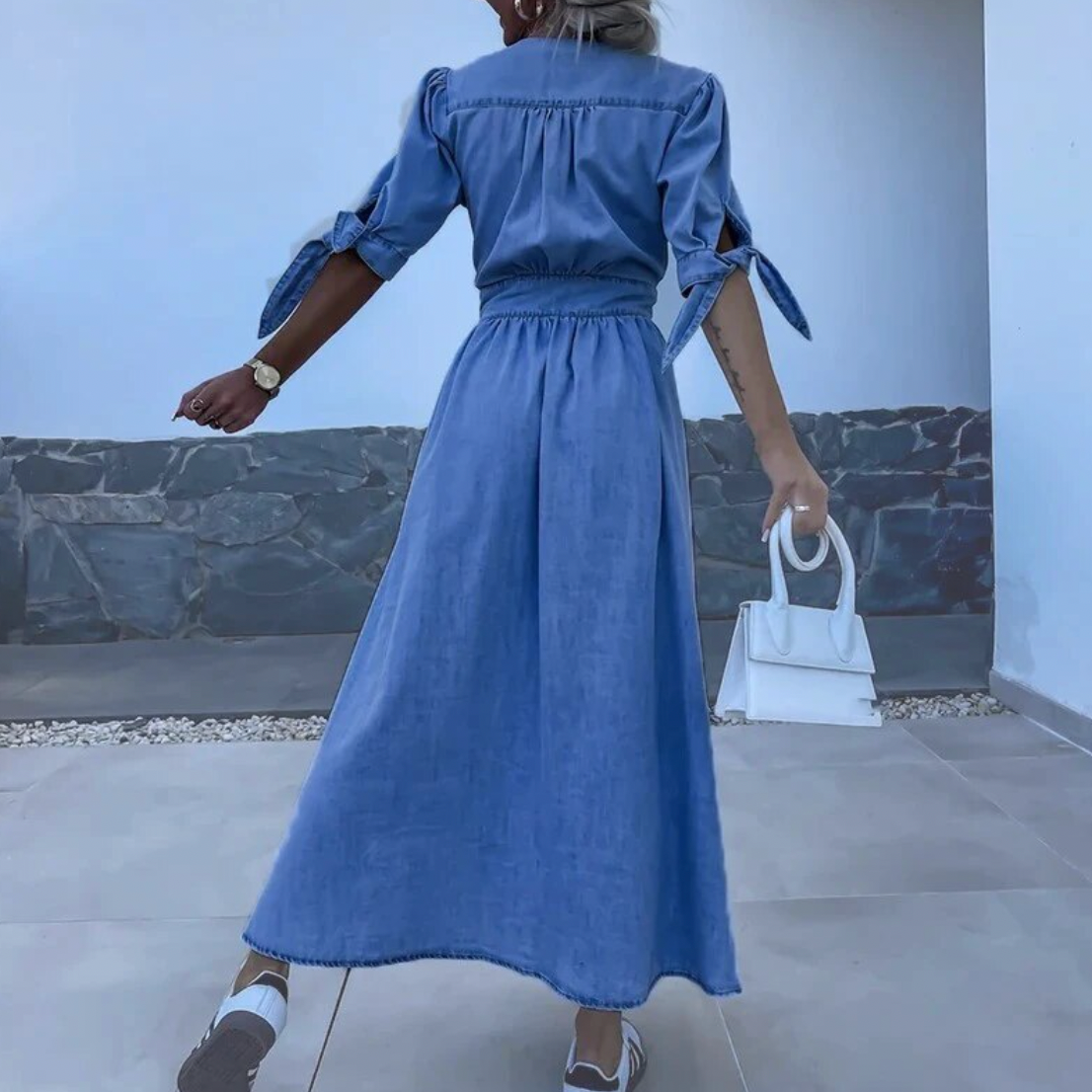 Maxikjole i vintage denim