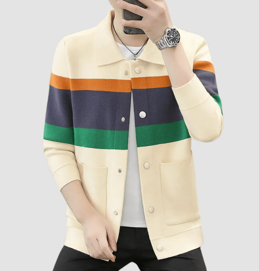 Jacquardstrikket cardigan
