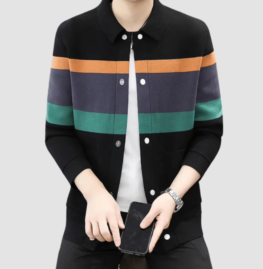 Jacquardstrikket cardigan