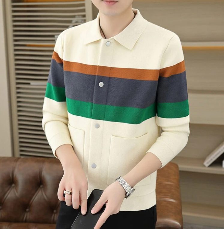 Jacquardstrikket cardigan