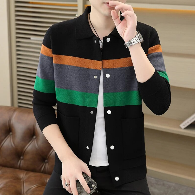 Jacquardstrikket cardigan