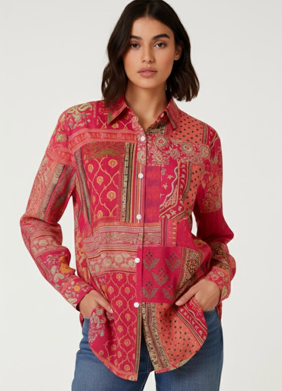 Celestine | Bluse med klassisk krage – S