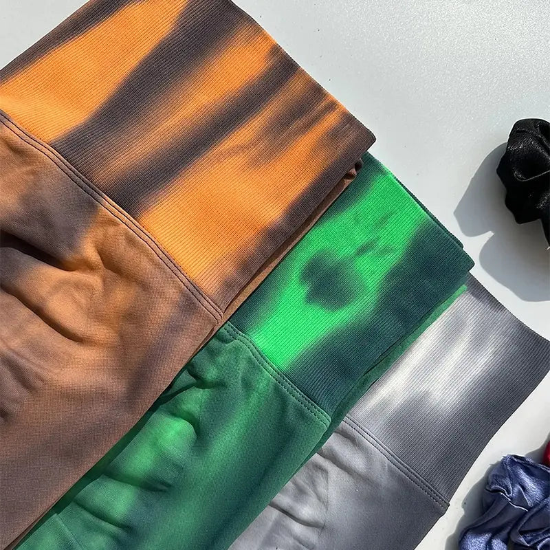 Leggings med høy midje og sømløst bølgemønster
