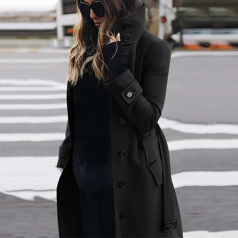 Trenchcoat med høy hals