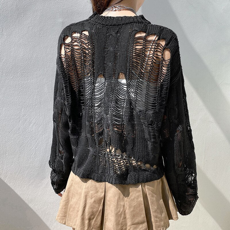 Revet strikket topp