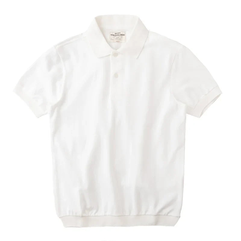 Retro Casual Polo T-skjorte til Herre – 100% Bomull, Kortermet Sommerstil